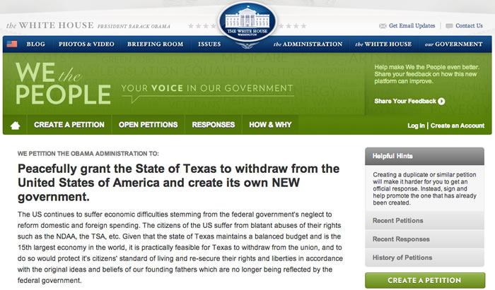 Source: whitehouse.gov 2012_11_wethepeopletexas